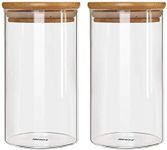 IDEALUX Glass Storage Jar with Wood