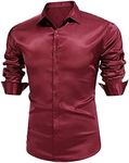 Men's Fashion Satin Solid Color Shi