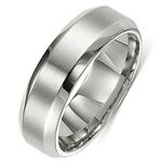 Gemini Groom Bride Comt-Fit Beveled Edge Plain Wedding & Ttianium Rings 7mm Size 10.75 Valentine Day Gift