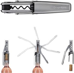 Dreamfarm Winopen Automatic Pocket Wine Corkscrew, Space-Saving Wine Opener with Foil Cutter - Stainless Steel