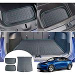 [Pack of 3] GAFAT Tesla Model Y 2024 2023-2021 Boot Mats, Easy to Fold, TPE All-Weather Boot Liner for UK RHD Model Y Car Mats Non-slip, Original 3D Scan High Edge Multifunction Mats [Twice Foldable]