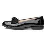 Lilley Anita Womens Black Patent Loafer with Bow - Size 3 UK - Black