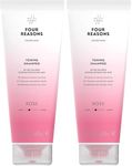 FOUR REASONS Hair Color Shampoo (8 Colors) - Sulfate Free Pink Hair Toner - Color Depositing Shampoo for Color Treated Hair, Vegan, 8.45 Fl Oz (Rose/Pink) (Pack of 2)