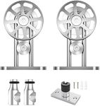 WINSOON Sliding Barn Door Hardware Hangers 2pcs Stainless Wheels Top Mount(2PCS Rollers Flower Shape)