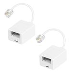 Uvital RJ11 to BT Phone Adapter, Standard RJ11 Plug to BT Telephone Socket Converter, 2Pack BT Female to RJ11 Male, Suitable for 6P4C Telephone, Fax Machine