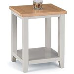 Julian Bowen Lamp Table, Solid White Veneers, Elephant Grey/Euro Oak, Height: 55, Width: 44, Depth: 38cm