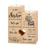 Sister Gifts from Sister, Heart Shaped Candle Holders Gifts for Sister, Personalized Candle,sister birthday gifts, Valentines Christmas Birthday Wedding Presents for Sister From Sister