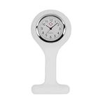 TRIXES Silicone Nurse Fob Watch with Brooch - White