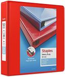 Staples 976062 Heavy-Duty 2-Inch D 3-Ring View Binder Red (26348)