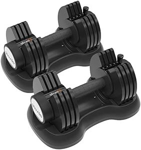 ATIVAFIT 2x12.5kg Adjustable Dumbbell for Workout Strength Training Fitness Weight Gym with Fast Automatic Adjustable