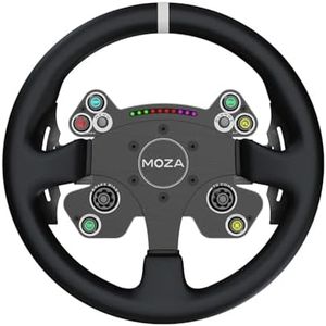 MOZA CS V2P Racing Wheel for PC Gaming Steering Wheel, 13 Inch Aviation Grade Aluminum Alloy Rim, Carbon Fiber paddles, RGB Indicator, Pressable Joysticks and customizable controls