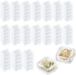 Mini Clear Plastic Jewelry Box Beads Storage Box,Small Plastic Jewelry Box Square Storage Box, Mini Clear Plastic Jewelry Box Earring Storage Box Small Storage Box Plastic Box with Hinged Lids (100)