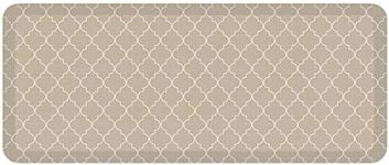 NewLife by GelPro Anti-Fatigue Designer Comfort Kitchen Floor Mat, 20x48" , Trellis Khaki Stain Resistant Surface with 3/4” Thick Ergo-foam Core for Health and Wellness