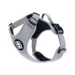 BullyBillows Active Light Dog Harness With Handle | Premium Dog Harness With Padded Lining & Highly Reflective Dog Harness Suitable For All Dog Breeds | Grey XSmall