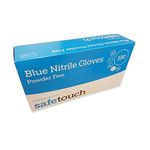 Safetouch 50000092 Nitrile Powder Free Disposable Gloves, Blue, Large Size, Pack of 100