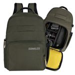 58MILES Camera Bag for DSLR & Mirrorless - Professional Travel Camera Backpack - Includes Anti-Theft Zipper, Laptop Compartment, Rain Cover, Shockproof Custom Dividers, Drone, Tripod Holder - Olive