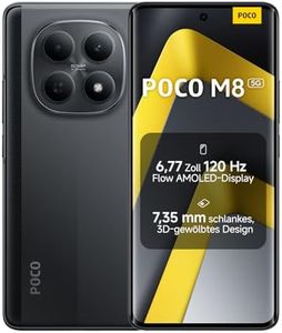 XIAOMI Poco M8 5G Smartphone, 8 GB RAM + 256 GB Speicher, Handy mit Android, 6,77" 120 Hz Flow AMOLED Display, 50 MP KI-Dual-Kamera, 7,35 mm schlankes 3D-Curved Design, Schwarz, 2 Jahre Garantie
