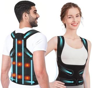 WVWMYM Correcteur de Posture, 8 Aimants Correcteur de Posture Dos, Donne une Forme Au Cou, Correction de La Scoliose et Bosse, Aux épaules Et Au Dos, Soutien Dorsal Complet Réglable (Noir, L)