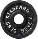 BalanceFrom Cast Iron Plate Weight Plate for Strength Training and Weightlifting, Olympic Size, 2-Inch Center, 5LB Single