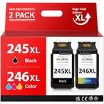 PG-245XL CL-246XL Ink Cartridge, for Encre Canon 245 246 XL Combo Pack, 245XL Black Ink, for Canon Pixma TS3420 Ink Cartridges, fit for TS3400 MX492 MX490 MG3022 MG2522 TR4520 TS3120 TR4522 Printer