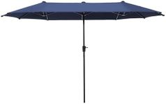 HERA'S PALACE 13 Ft Double-Sided Twin Patio Umbrella, Outdoor Double Sided Market Patio Umbrella with Crank, Powerful UV Protective, Double Sided Umbrella for Residential, etc