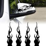 TOMALL 4 Pcs 5.9'' Flame Reflective Sticker for Car Vinyl Racing Sports Flame Stripe Decal for Golf Cart Off-Road Vehicles Motorcycles Bike Skateboard Laptop DIY Decoration (Black)