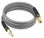 YOTOO Hybrid Lead-In Air Hose 1/4-Inch by 10-Feet 300 PSI Heavy Duty, Lightweight, Kink Resistant, All-Weather Flexibility with 1/4-Inch Industrial Air Fittings and Bend Restrictors, Gray