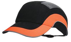 JSP HardcapA1+ Premium Baseball Style EN 812 Bump Cap with 7cm Long Peak Black/Hi-Vis Orange (ABR000-00N-500)