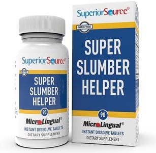 Superior Source Super Slumber Helper, Quick Dissolve MicroLignual Tablets, 90 Count, Melatonin (5 mg), Valerian, Chamomile, L-Theanine, GABA, Natural Herbal Sleep Support, Non-GMO