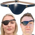 Extraordinary Commissary Eye Patches for Adults Right and Left Eyes - Black Adult Leather Eyepatch for Lazy Eye - Handmade Leather Eye Patch for Adults for Eye Glasses and Pirate Cosplay (Black)