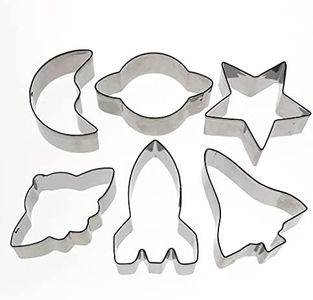 Space Theme Cookie Cutter Set Include Rocket Spaceship Shuttle Star Moon Saturn