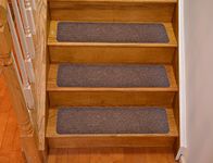 RugStylesOnline Indoor Skid Slip Resistant Rubber Backing Stair Treads Carpet (Brown, 8 x 30 Inch) - Set of 13