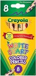 Crayola Write-Start Coloured Pencils, 8 Colours, Jumbo Hexagonal Grip for Little Hands and a Big Imagination