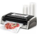 Bonsenkitchen Vacuum Sealer Machine, Globefish Technology for Perfect Vacuum Sealing, Powerful Low-Noise Food Vacuum Sealer with Easy Handle Design, Built-in Cutter and Bag Storage, VS4100