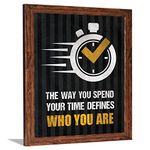 Chaka Chaundh - Motivational Quotes Frames - Framed Posters with Frame – Time Quotes Wall Frames for OFFICE, STUDENT AND STUDY ROOM - Photos with Quotes - (14 X 11 inches) (Time Defines - Black)