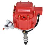 A-Team Performance Complete HEI Distributor 65K Coil Compatible with Chevrolet Chevy GM GMC Small Block Big Block Corvette Tach Drive 62-74 SBC BBC 7500 RPM 283 327 350 383 400 396 427 454 Red Cap