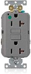 Leviton GFNT2-HGG 20A-125V Extra-Heavy Duty Hospital Grade Non-Tamper-Resistant Duplex Self-Test GFCI Receptacle, Gray, 20-Amp