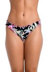 Hobie Women's Standard Merrow Hipster Swimsuit Bottom, Multi//Hibiscus Luau, X-Small