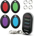 Key finder,Wireless item locator,GREEOUS item finder with 1 Remote control,4 Receivers tracker for Remote,Pet,Key,Wallet,Phone,Luggage, 98ft working range