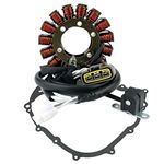 RMSTATOR Generator Stator + Crankcase Cover Gasket Replacement for Yamaha YFM 550 2009-2014 | YFM 700 Grizzly 2007-2015 OEM Repl.# 28P-81410-00-00 / 28P-81410-01-00 / 3B4-81410-00-00