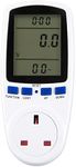 ASAB Power Meter Energy Saving Device Electricity Usage Monitor with 7 Measuring Modes LCD Display Smart Meter Energy Monitor Watt Meter Power Consumption Analyser Voltage Amp KWH UK Plug Energy Meter