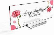 Personalized nameplate Desk Decor Office Unique Gift Custom Logo tech Desk Custom Name Plate for him and her Occasion Gift for teacher frineds (8"x2.5") (Pink Rose)