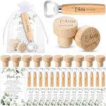 Barydat 72 Sets Wedding Favors Bulk for Guests Wine Corks Wooden Stopper Beer Bottle Opener Wedding Thank You Gift Card Organza Bag Wedding Appreciation Gifts for Bridal Shower