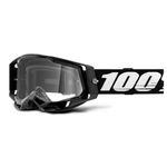 100% Racecraft 2 Goggles - Mountain Bike & Motocross Goggles - Eyewear for Motocross & Mountain Biking - Black, Clear Lens