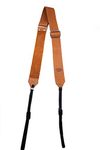 TETHER Black Leather Overlap Strap. Two in one Highly Adjustable Leather Camera Strap for DSLR/SLR/Mirrorless Cameras Strap for Nikon, Canon, Olympus, Fujifilm. (Tan)