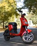 White Carbon O3 Rechargable Electric Scooter | Maximum Range:- 60 Km | Metallic Red