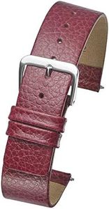 Alpine Genuine Leather Watch Band - Smooth Flat Leather Watch Strap 12mm, 14mm, 16mm, 18mm - Black, tan, Burgundy, Pink, Blue, Green, Purple, Yellow, Burgundy, 12MM