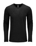 Next Level Mens Triblend Long-Sleeve Crew - INDIGO - XS - (Style # 6071 - Original Label) - Black -