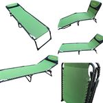 AMAZE Alloy Steel " Folding Compact Light Weight Portable Outdoor Beach Garden Farm House Sun Bed Lounger Chair Cum Bed, Green