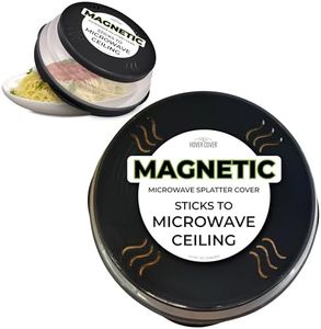 HOVER COVER Magnetic Microwave Splatter Cover 2.0, Collapsible 12-Inch BPA-Free Food Lid with Upgraded Magnets, Vented Plate Guard, Dishwasher Safe, Space-Saving Magnetic Storage - Black